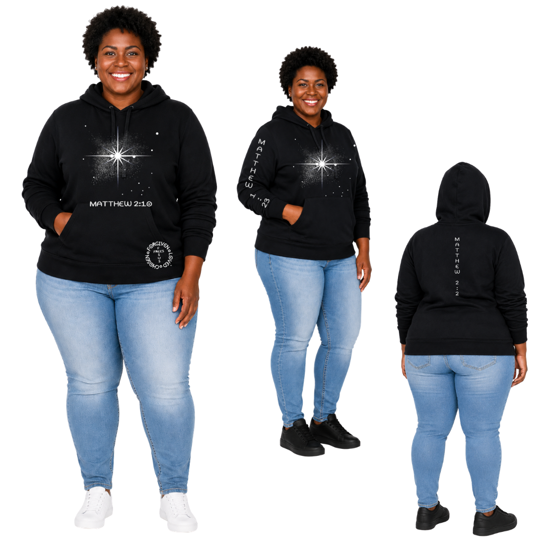 Jesus Frees | AE French Terry Pullover Hoodie | Font 303 Star of Bethlehem