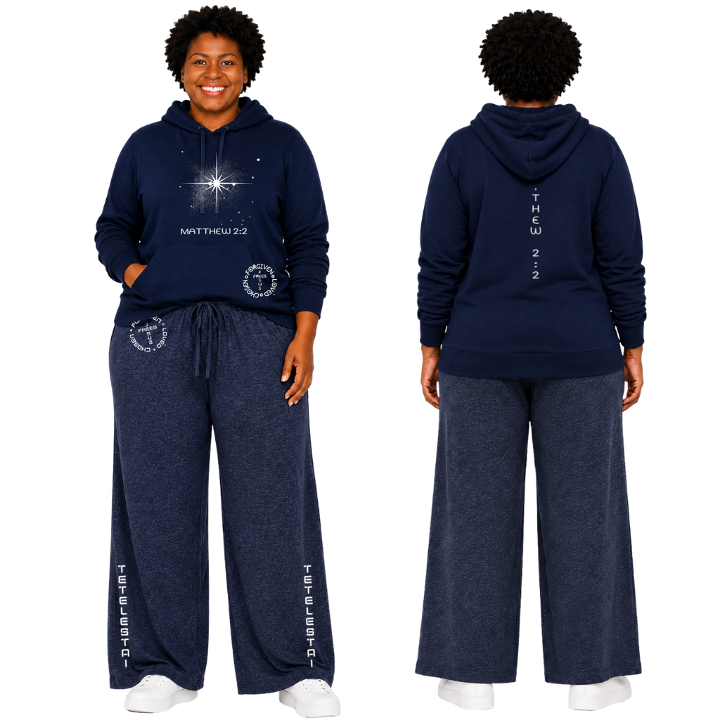 Jesus Frees | AE French Terry Pullover Hoodie | Font 303 Star of Bethlehem
