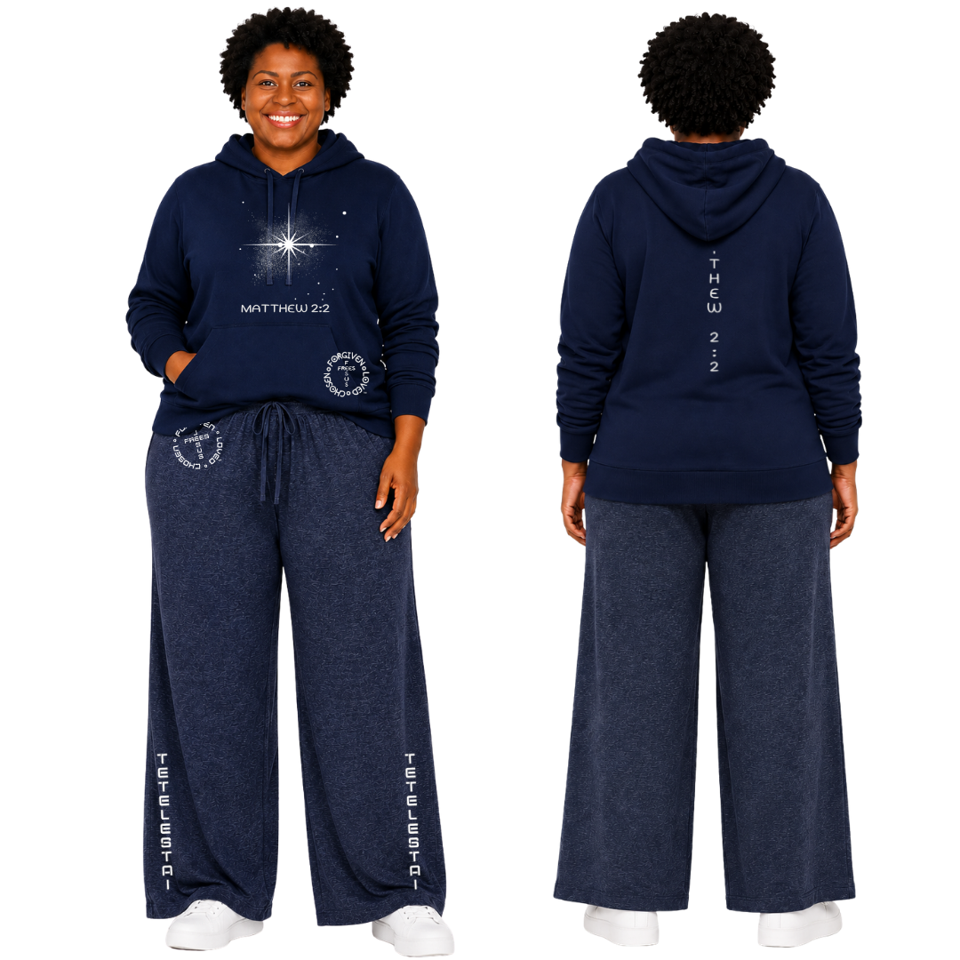 Jesus Frees | AE French Terry Pullover Hoodie | Font 303 Star of Bethlehem