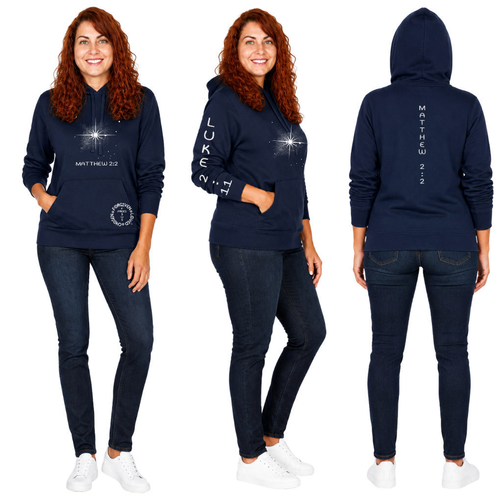 Jesus Frees | AE French Terry Pullover Hoodie | Font 303 Star of Bethlehem