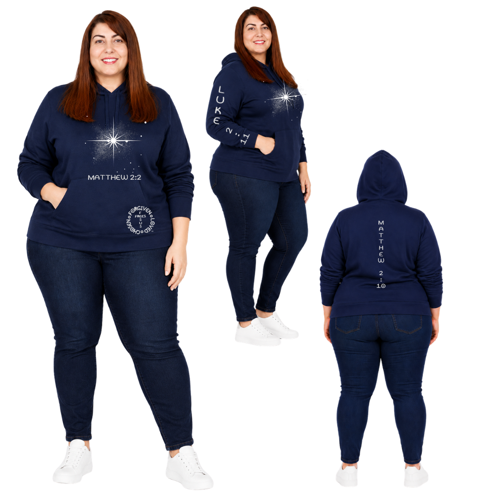 Jesus Frees | AE French Terry Pullover Hoodie | Font 303 Star of Bethlehem