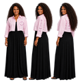 Jesus Frees | Cropped Lite Long Sleeve Pink Summer Jacket | Font 223 Pink-Gray