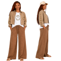 Jesus Frees - Cropped Lite Long Sleeve Summer Jacket - FONT 223 Brown