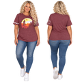 Jesus Frees™ Apparel | Women's Plus Size Vintage Sunset Scripture Shirt | Font 143 White |MK