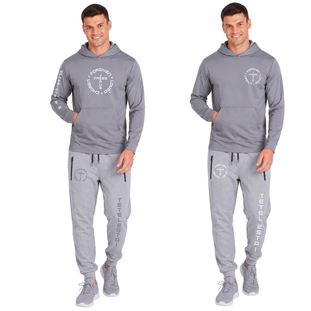 Jesus Frees Apparel Men's Christian Mesh Hoodie Gray Font 49 White Ephesians 6:12 Scripture UPF 50 Pullover