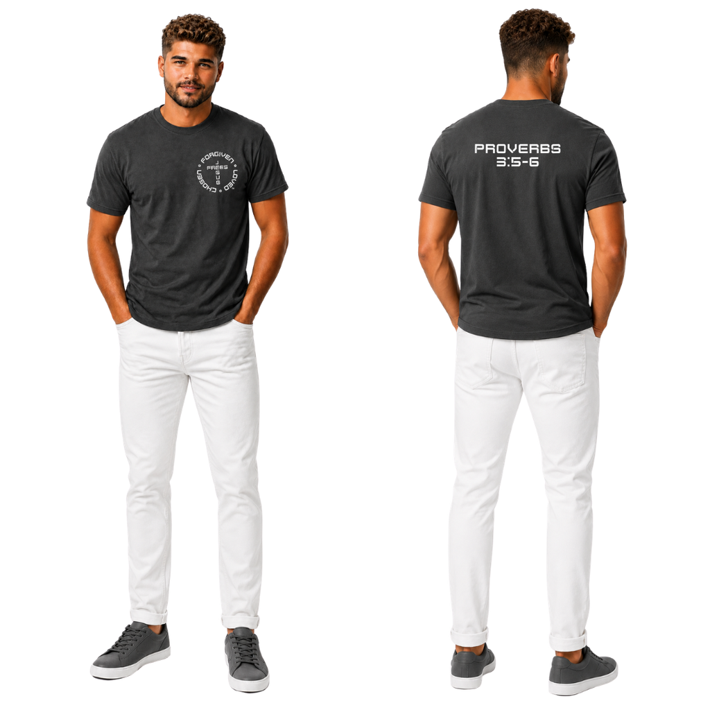 Jesus Frees | G20 Charcoal Ultra Cotton Men's T-Shirt | Font 49 White