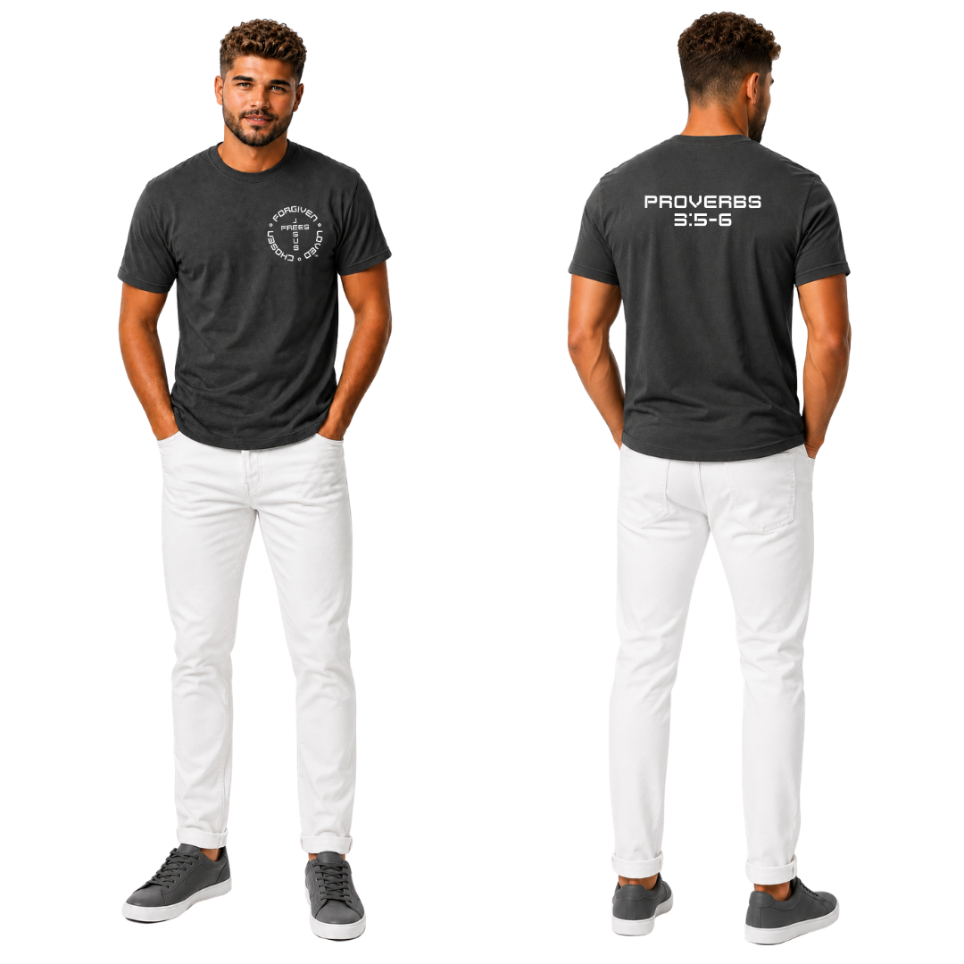 Jesus Frees | G20 Charcoal Ultra Cotton Men's T-Shirt | Font 49 White