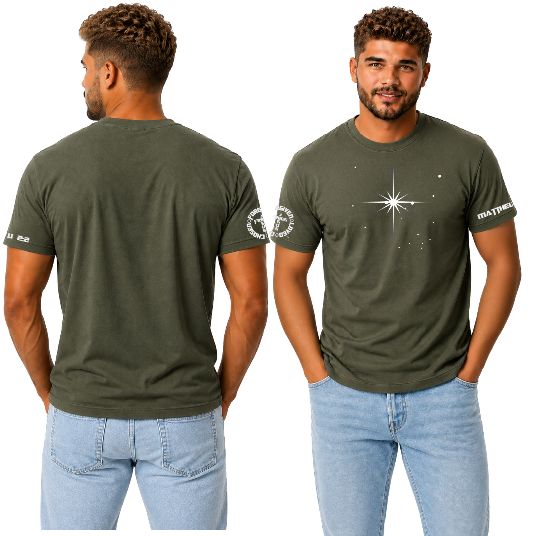 Jesus Frees - G20 Ultra Cotton Men's T-Shirt - Font 153 Star of Bethlehem