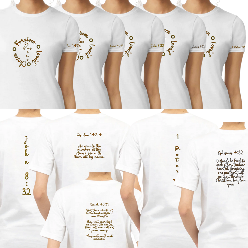 Jesus Frees - G64 Soft Style White Cotton T-Shirt - Font 223 Brown