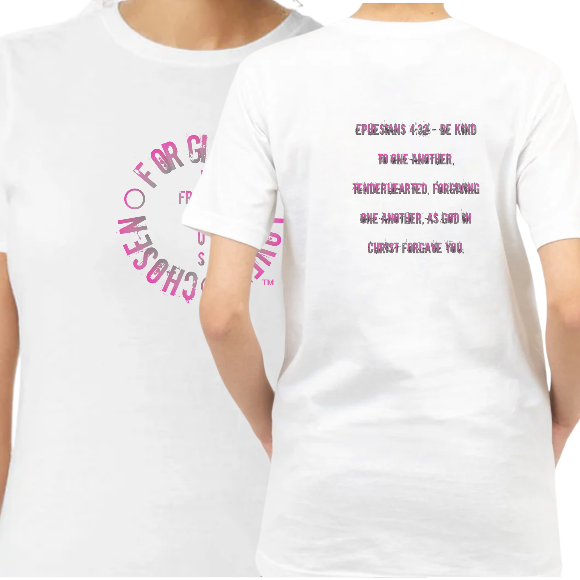 Jesus Frees - G64 Soft Style White Cotton Women's T-Shirt - Font 60 Pink Gray Fade