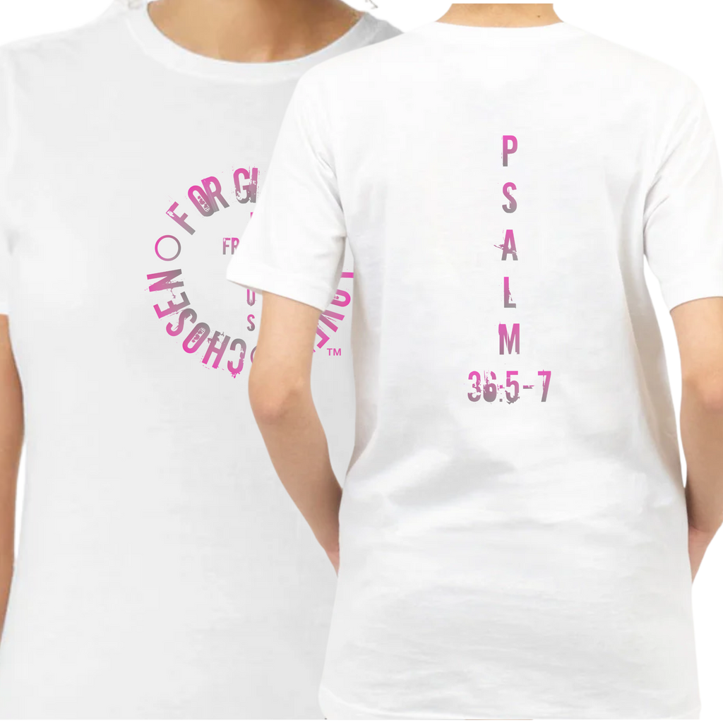 Jesus Frees - G64 Soft Style White Cotton Women's T-Shirt - Font 60 Pink Gray Fade