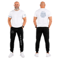 Jesus Frees | G64 Soft Style Men's White Cotton T-Shirt | Font 126 Blue & Black