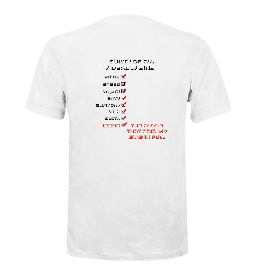 Jesus Frees - G64 Soft Style White Cotton Men's T-Shirt - 7 Deadly Sins