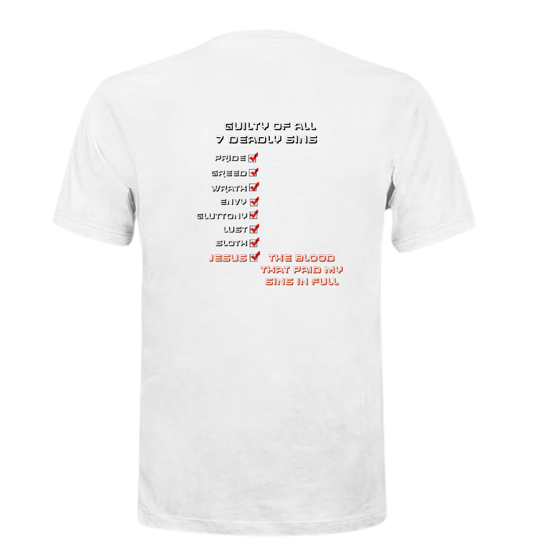 Jesus Frees - G64 Soft Style White Cotton Men's T-Shirt - 7 Deadly Sins