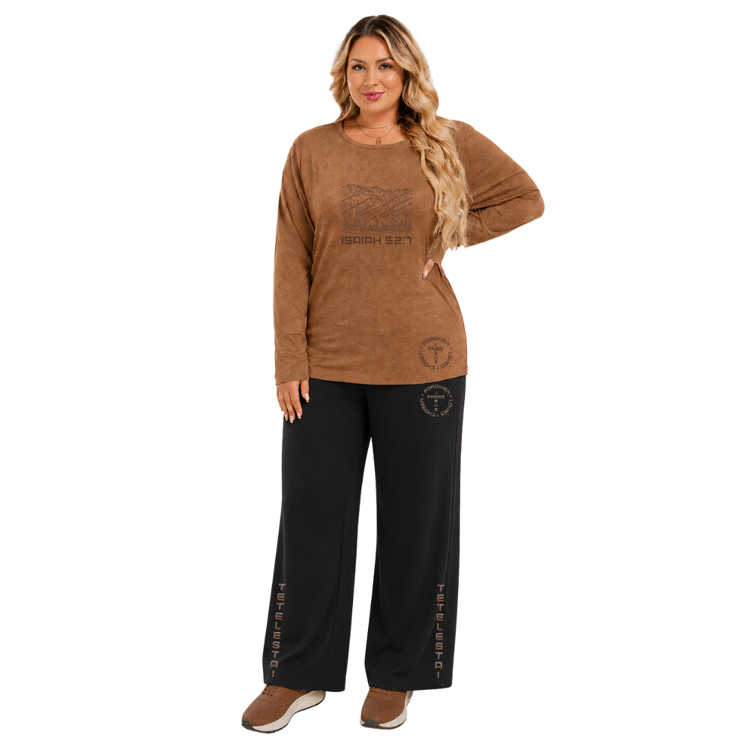 Jesus Frees™ Apparel | Women's Cotton Scripture Mountain Shirt | Coffee Heather Joell