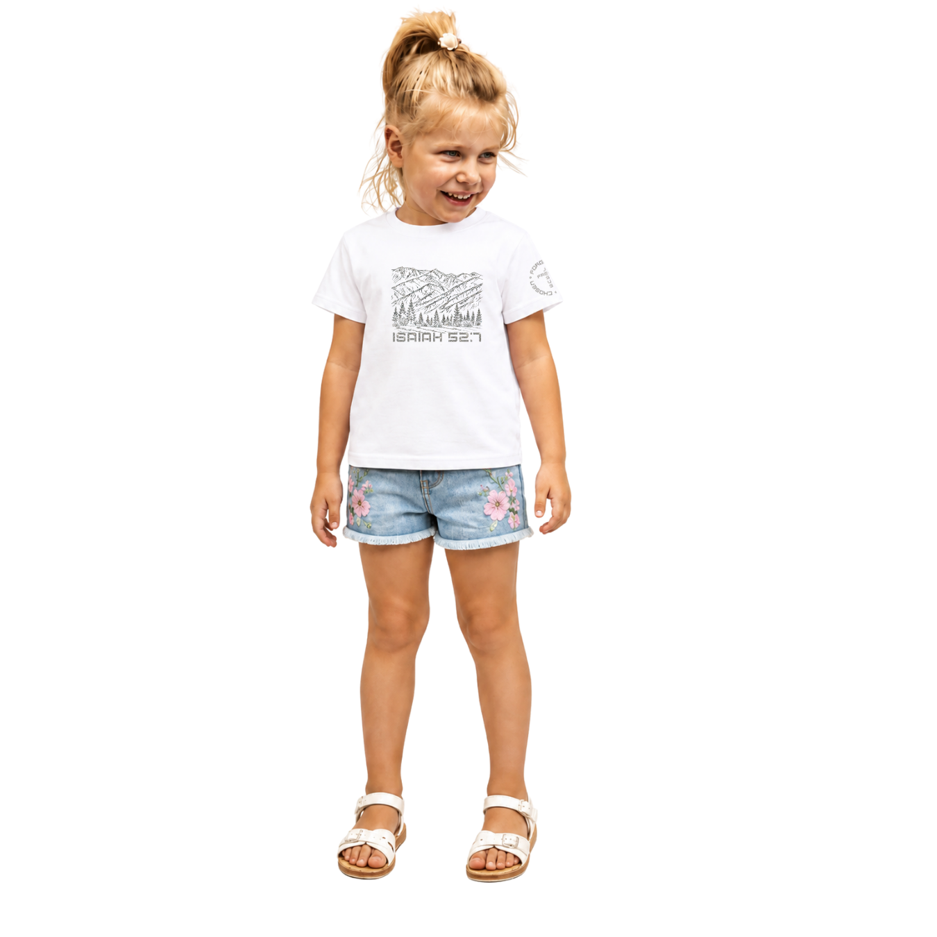 Jesus Frees - Kids 100% Cotton T-Shirts Girls - Montana Mountain Line