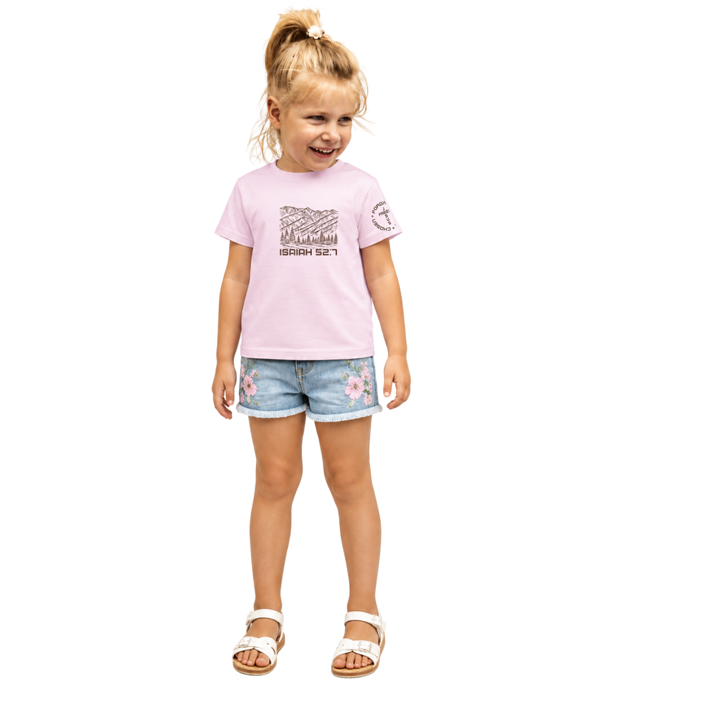 Jesus Frees - Kids 100% Cotton T-Shirts Girls - Montana Mountain Line