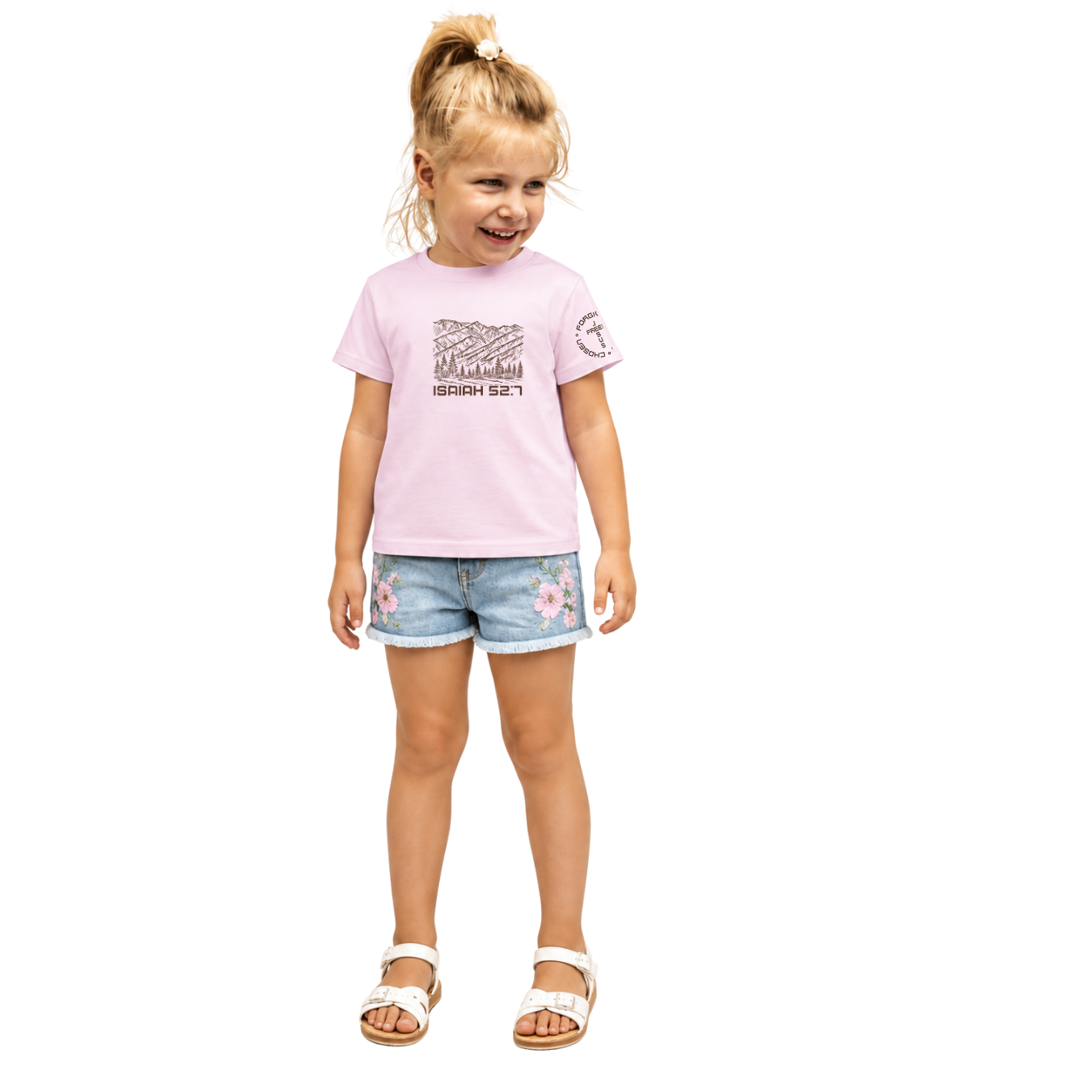 Jesus Frees - Kids 100% Cotton T-Shirts Girls - Montana Mountain Line