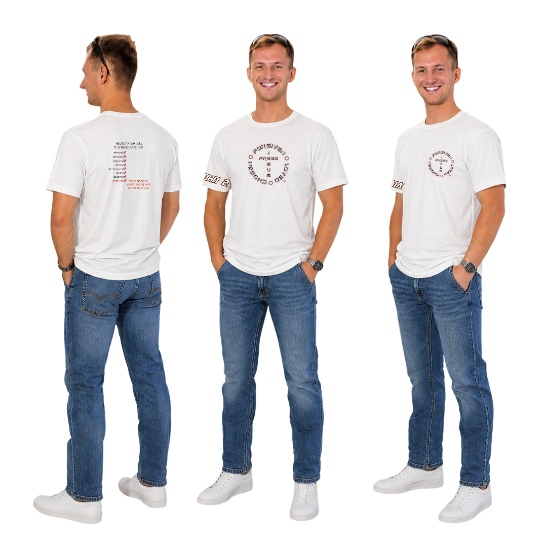 Jesus Frees - G64 Soft Style White Cotton Men's T-Shirt - 7 Deadly Sins