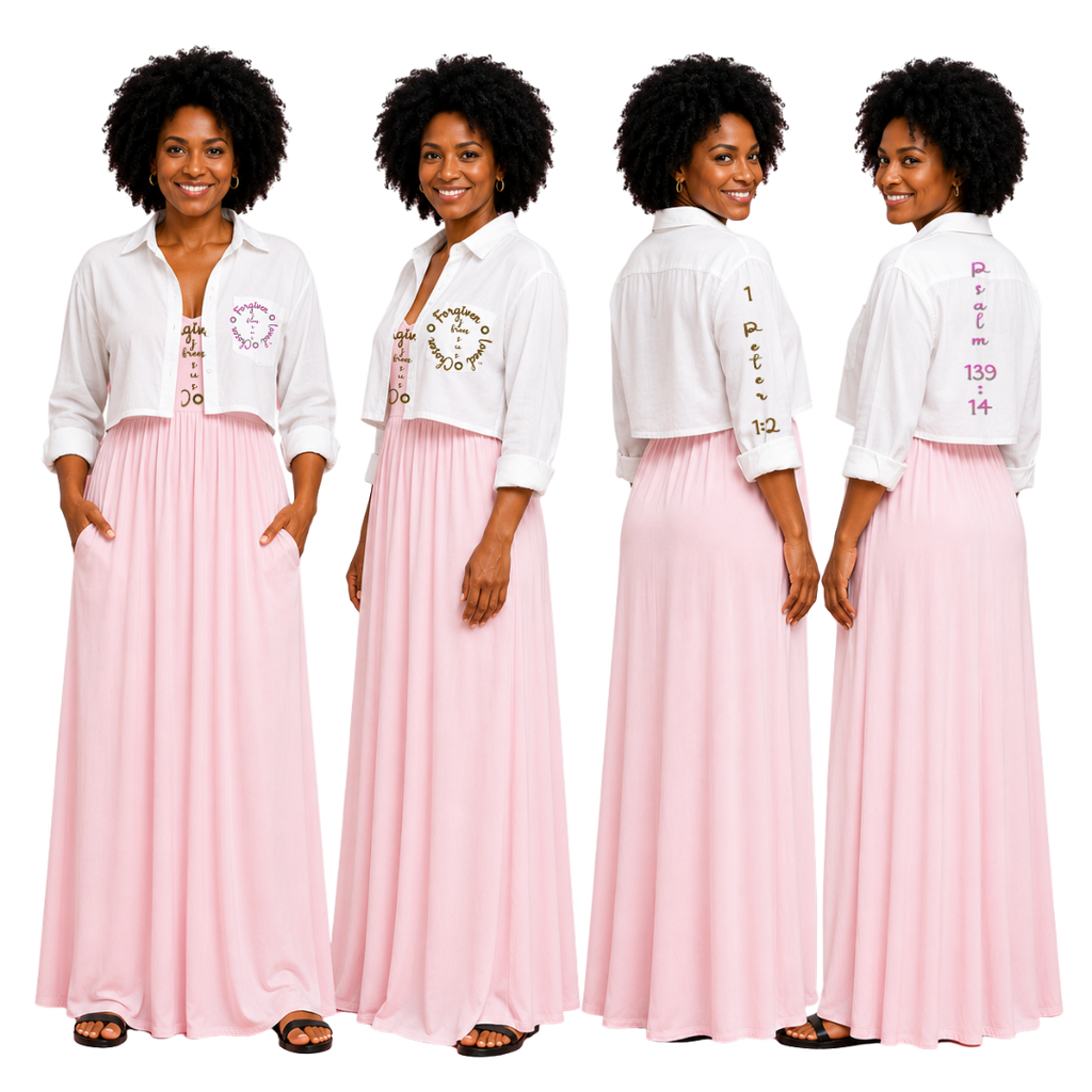 Jesus Frees - Cropped Lite Long Sleeve White Summer Jacket - Font 223