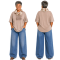 Jesus Frees - SICU Oversized Short Sleeve Women's Shirt - Font 49 Brown Montana