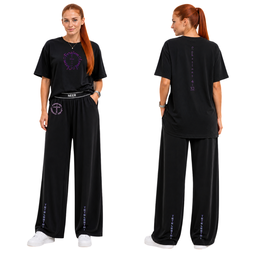 Jesus Frees - SICU Oversized Short Sleeve Women's Shirt - Font 223 Purple