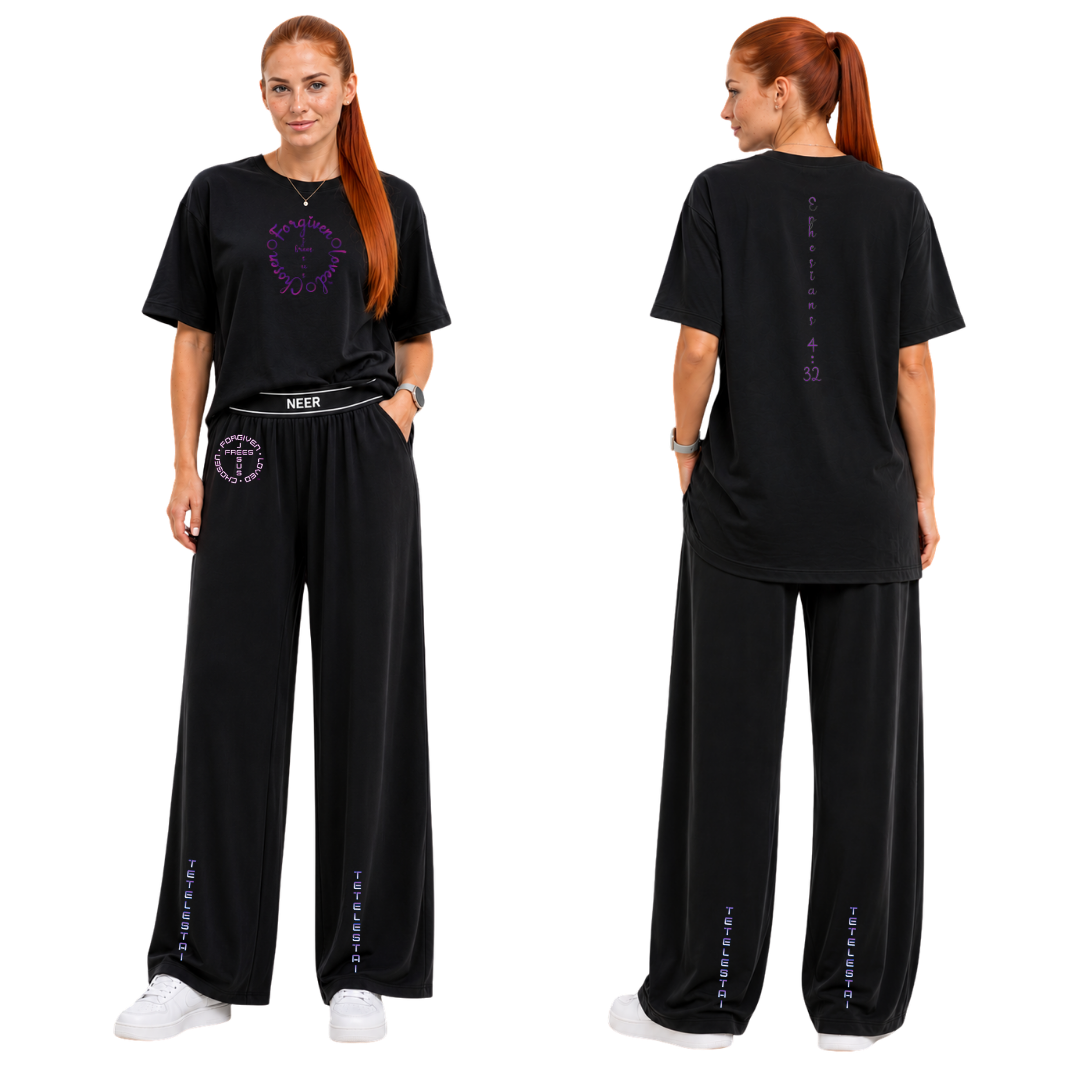 Jesus Frees - SICU Oversized Short Sleeve Women's Shirt - Font 223 Purple