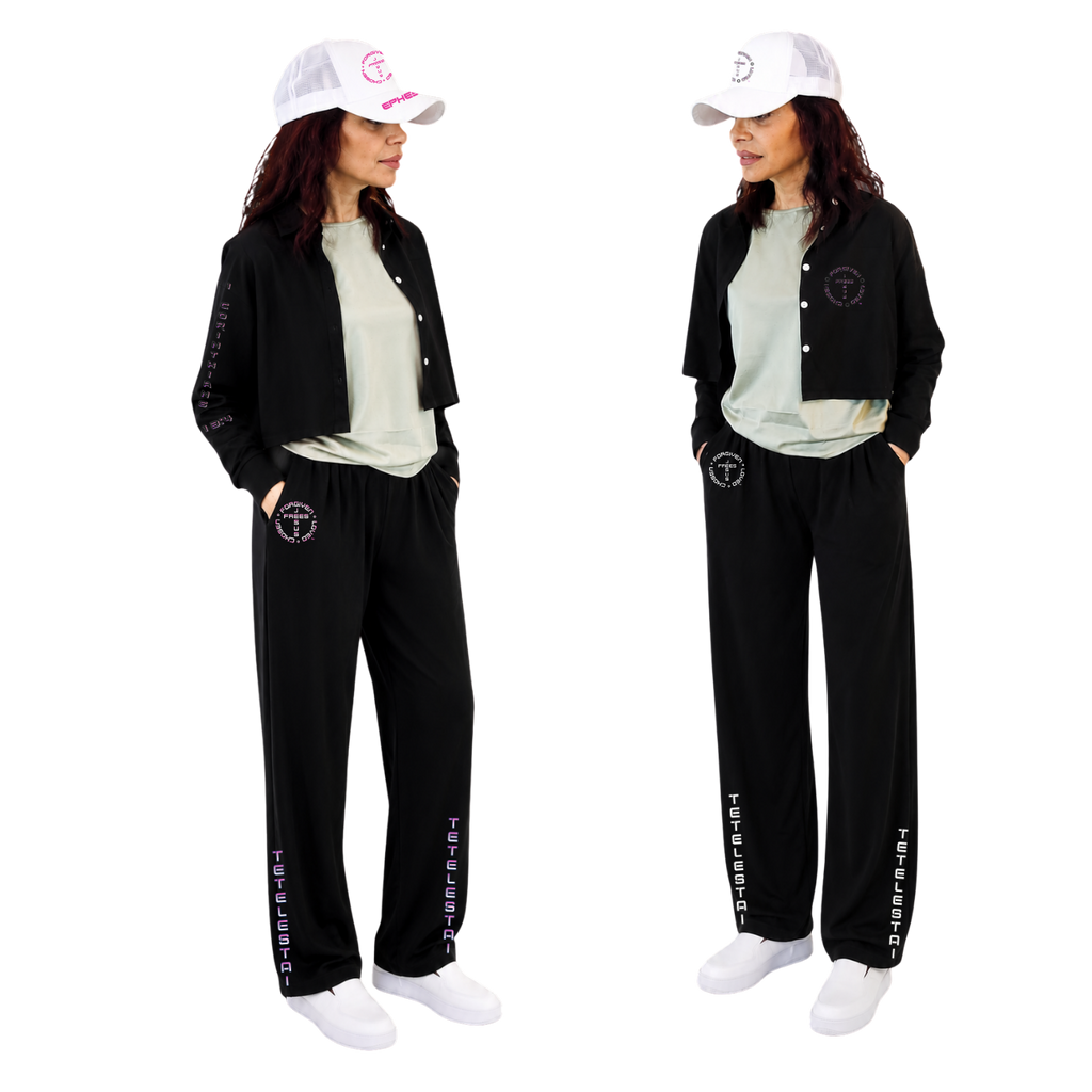 Jesus Frees | Cropped Lite Long Sleeve Summer Jacket | Font 126 Pink-Black
