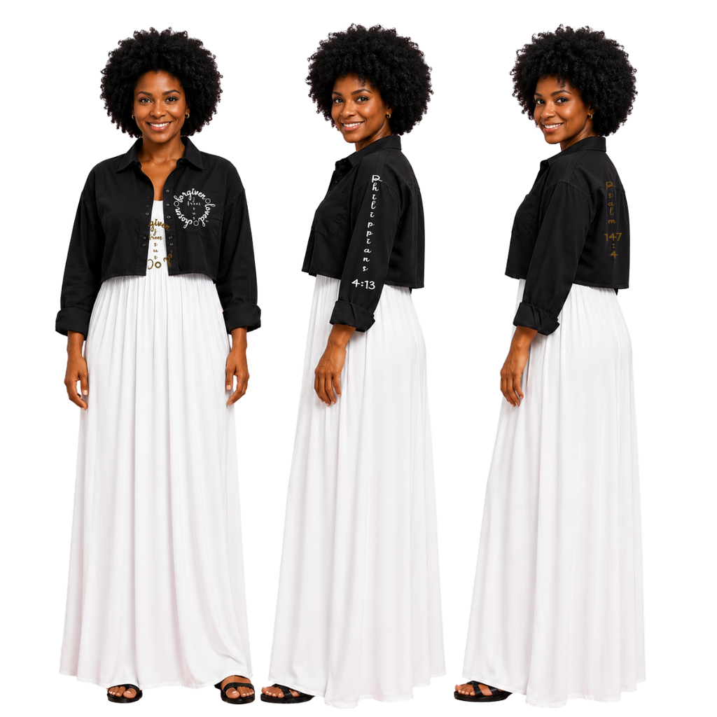 Jesus Frees - Long Maxi Dresses with Pockets - Short Sleeve - Font 223 Brown
