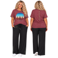 Jesus Frees™ Apparel | Women’s Plus Size Black Wide Leg Scripture Pants | Font 49 Fade | Neer