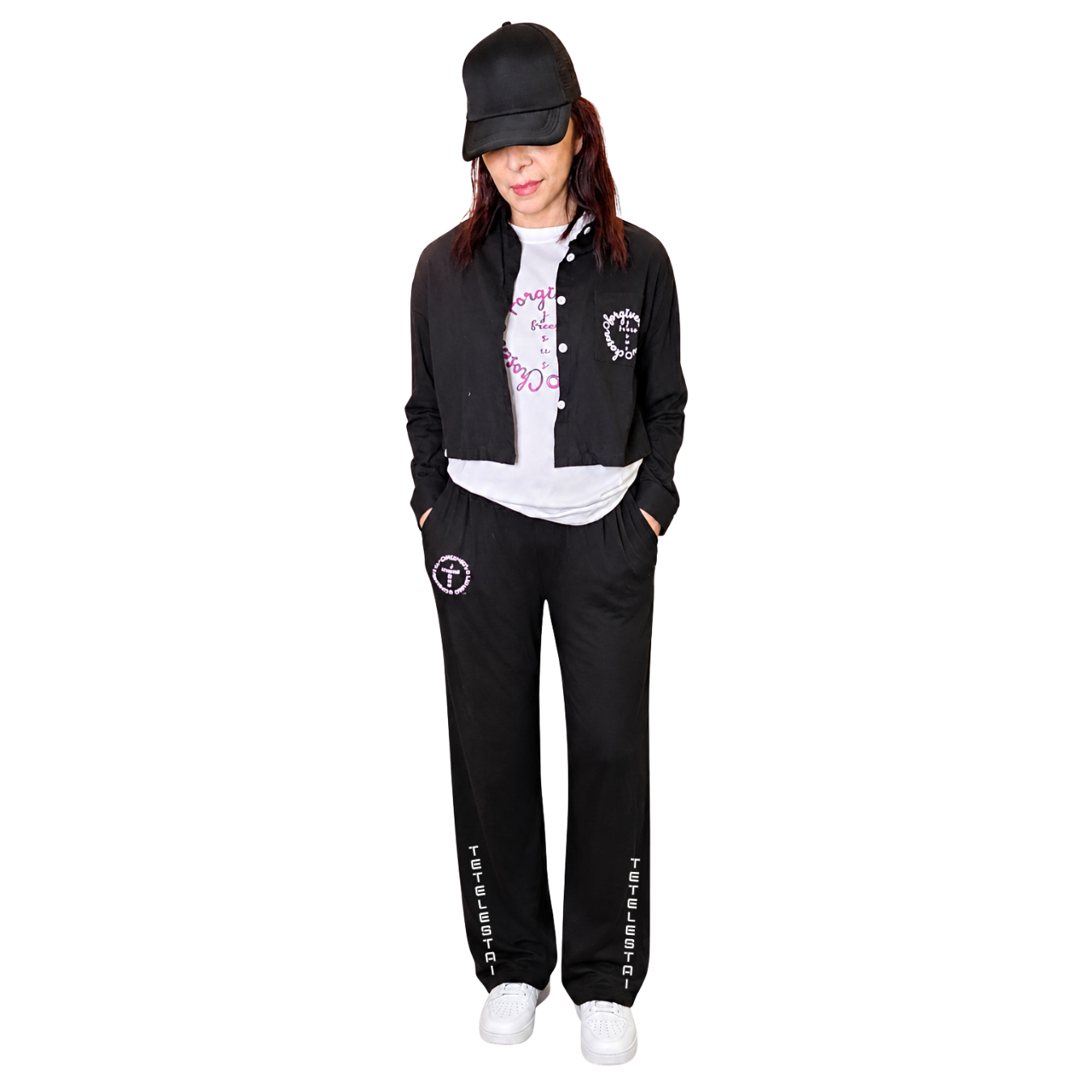 Jesus Frees | Cropped Lite Long Sleeve Black Summer Jacket | Font 223