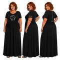 Jesus Frees - Long Maxi Dresses with Pockets - Short Sleeve - Font 223 White