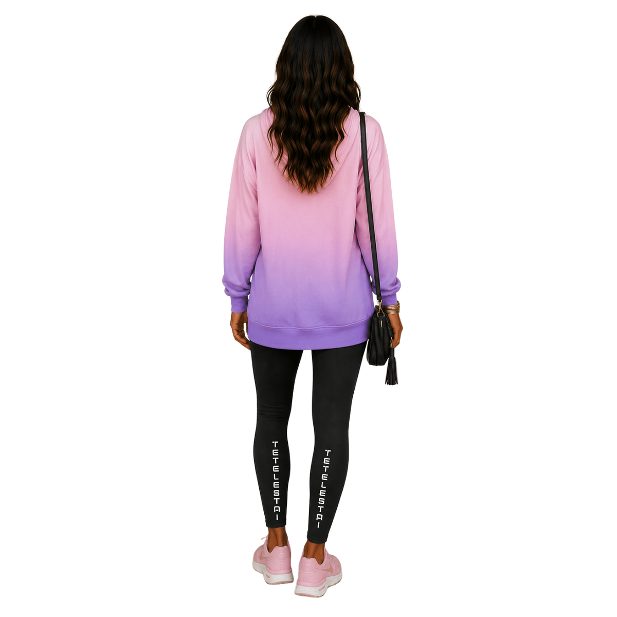 Jesus Frees™ Apparel | Women's Christian Scripture Hoodie Purple Ombre| Font 49 White