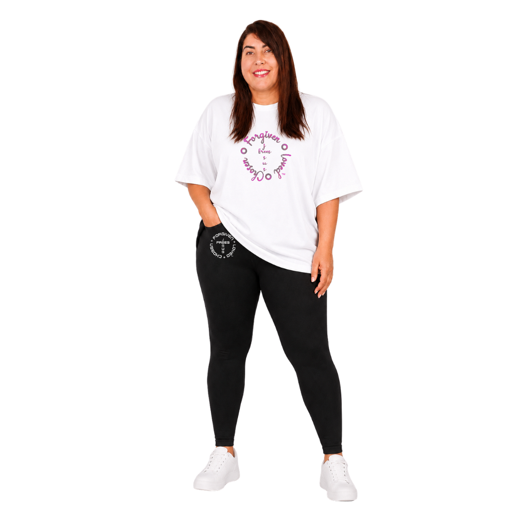 Jesus Frees - SICU Oversized Short Sleeve Women's Shirt - Font 223 Pink Gray Psalm 139:14